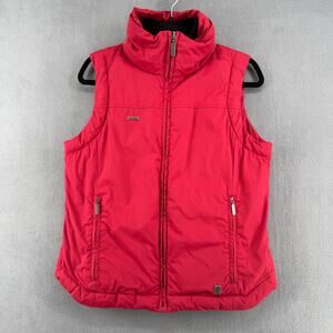 Columbia X CO Goose Down Zip Up Puffer Vest Womens Medium Red Warm Outdoors